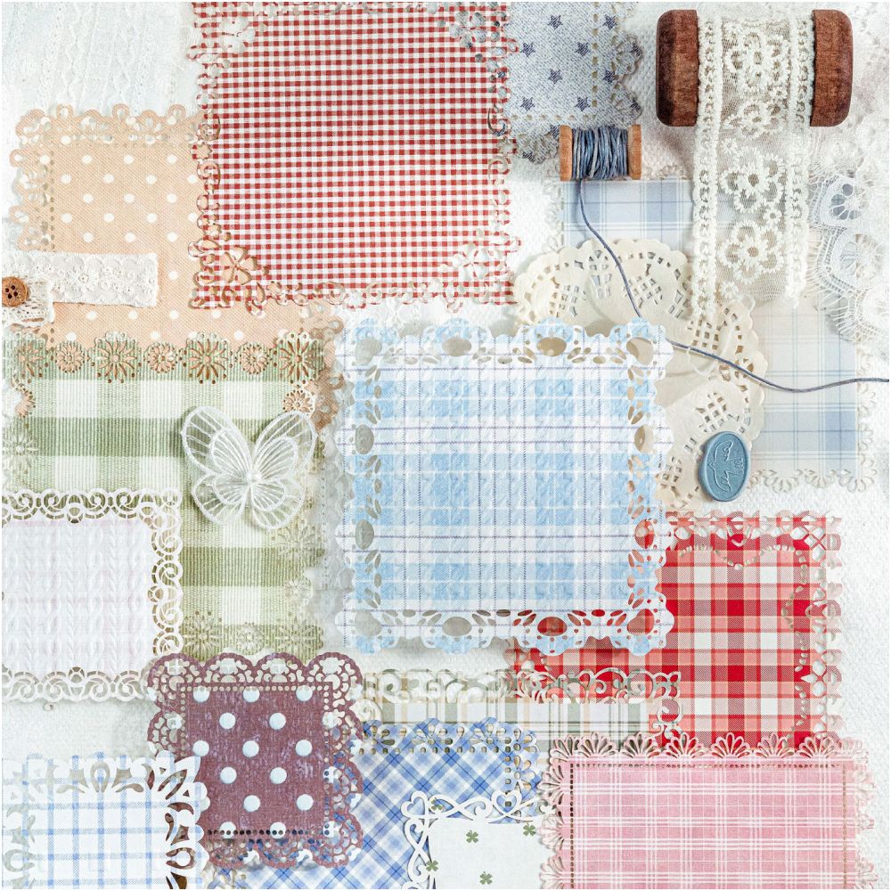 Vintage Lace Series Paper Stickers 14 psc 6 variants image 0