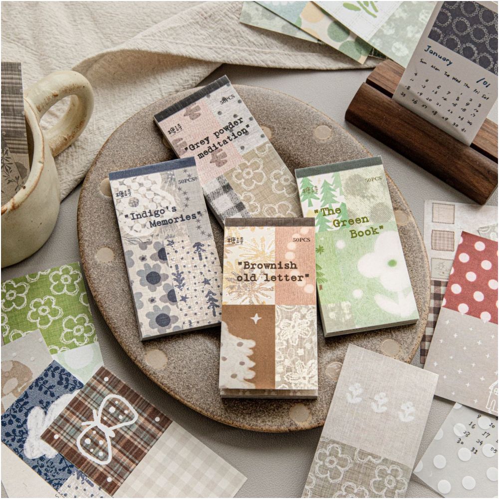 Faded Poem Series Material Paper 50 Psc 4 designs image 1