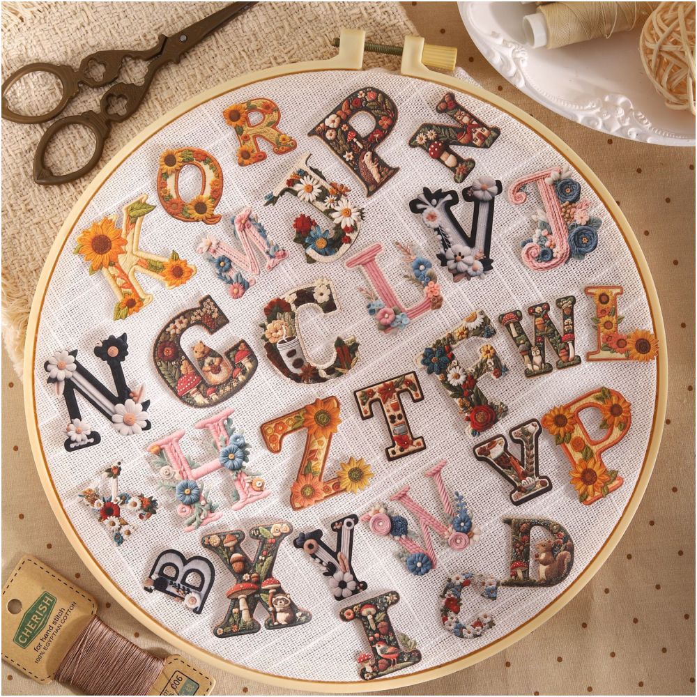Letter Series Paper Sticker Pack 26 Psc 6 Designs image 1