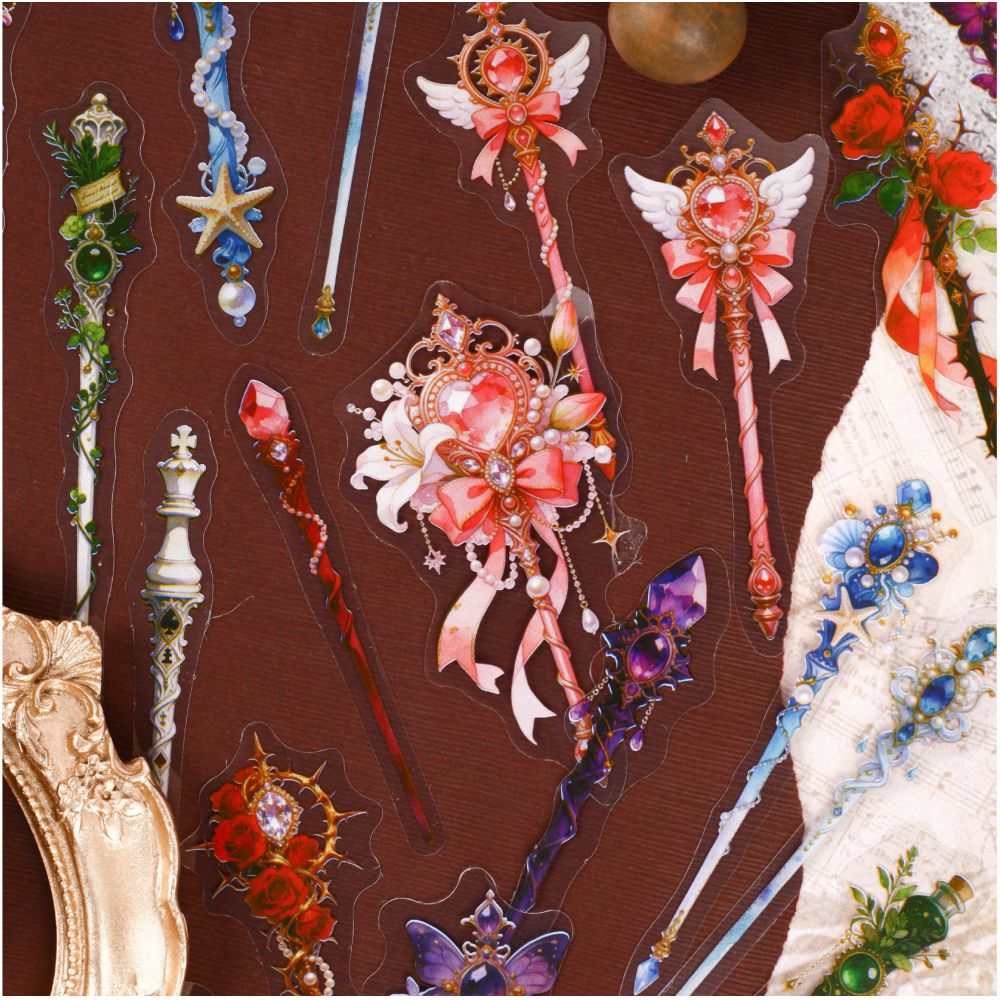 Arcane Wand Series PET Stickers 16 psc 6 designs image 0