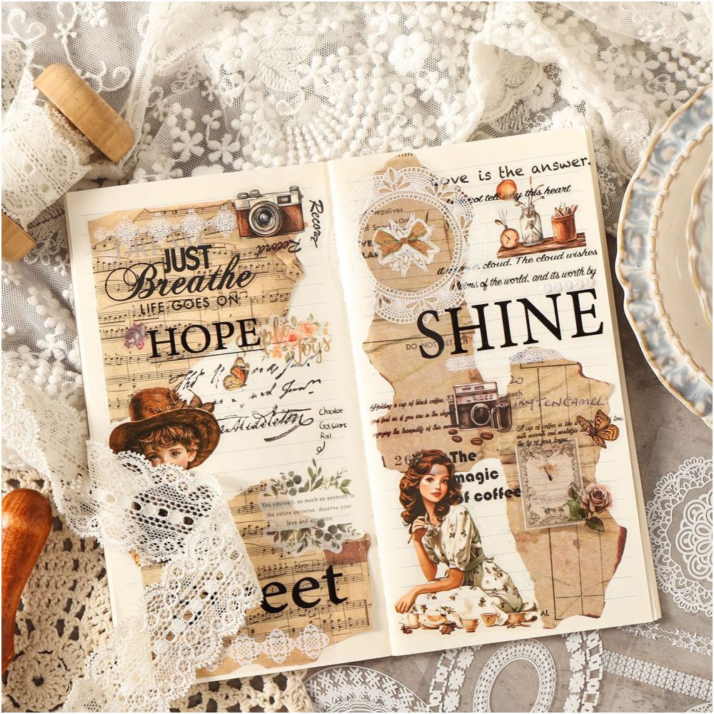 Lace PET Stickers Book 30 Sheets 6 variants image 0