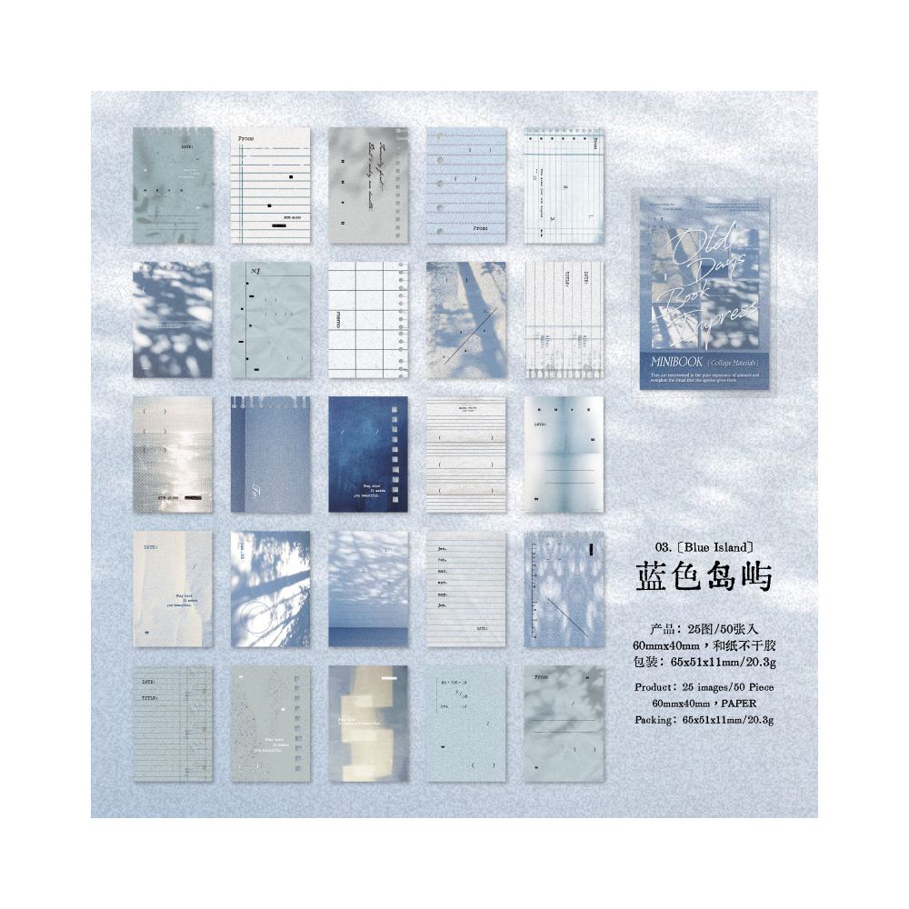 Old Days Impression Series Paper Book 50 Sheets 6 Designs