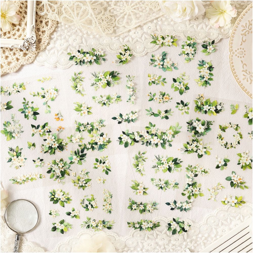 Dreamy Flower Series PET Stickers 6 Psc 4 designs image 2