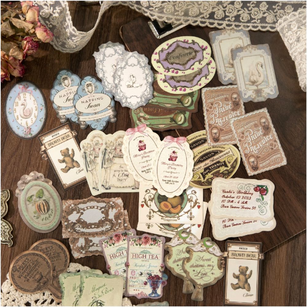 Rococo Retro Material Paper 100 Psc 4 designs image 1