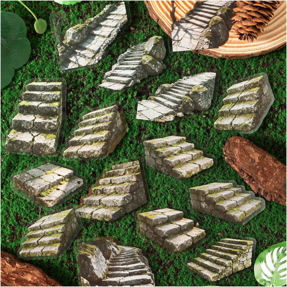 Forest Stone Series PET Stickers 15 Psc 6 Styles image 2