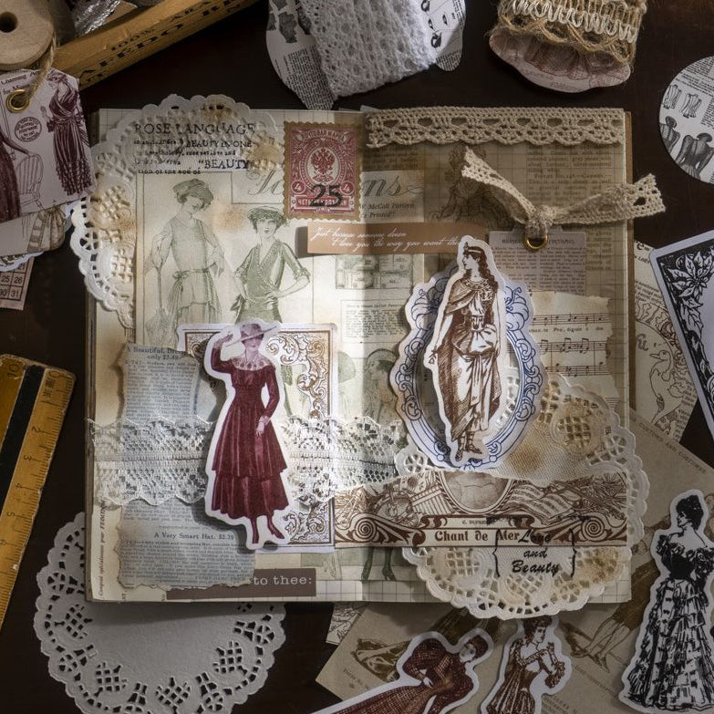 Vintage Chic Fashion Series Paper Stickers 6 Designs image 2
