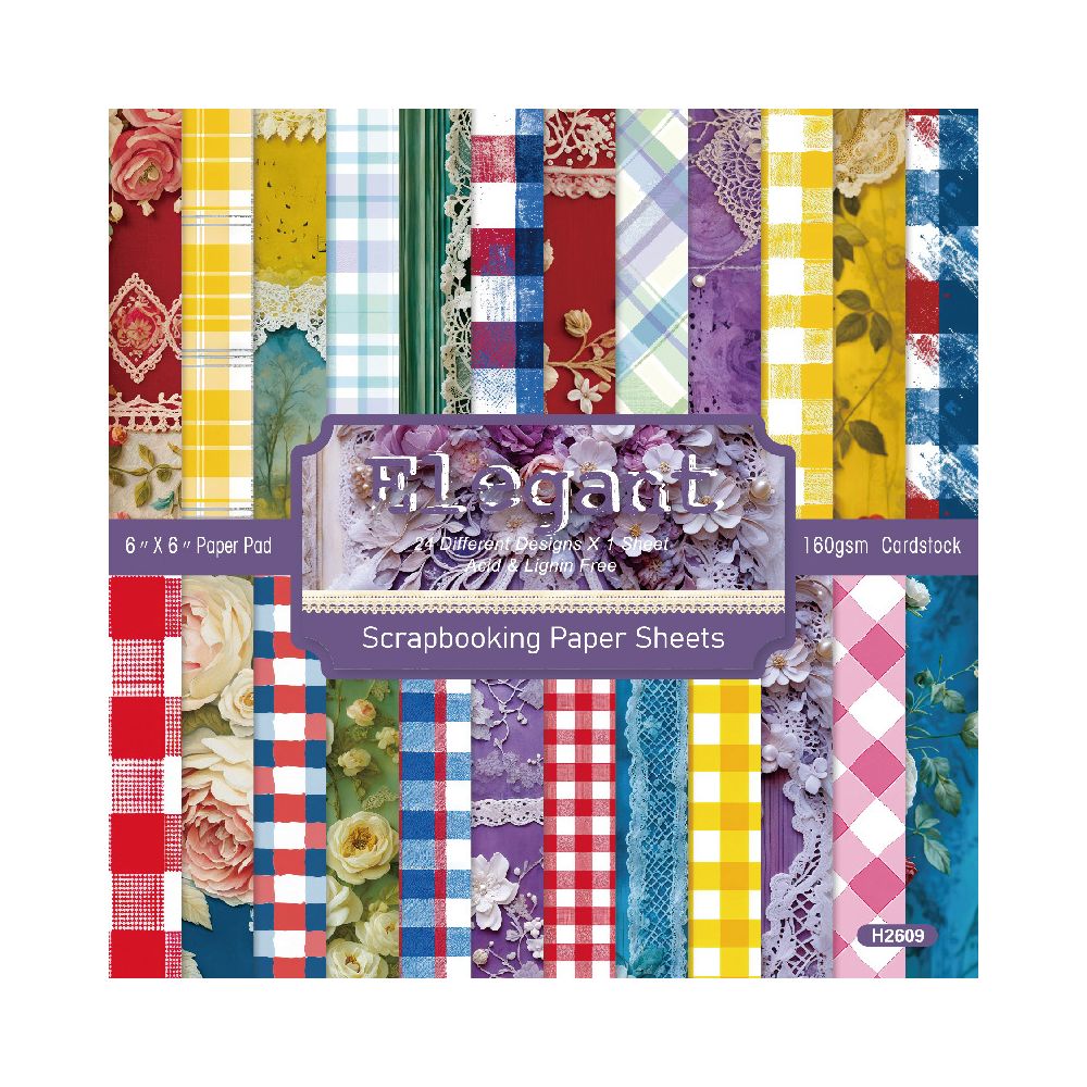 Elegant series Material Paper 15cm x 15cm 24psc image 0
