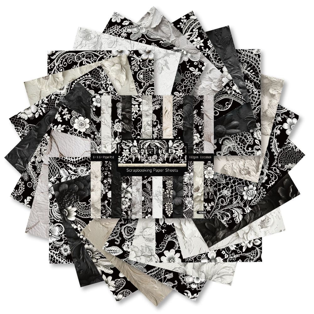Vintage Lace series Material Paper 15cm x 15cm 24psc image 4