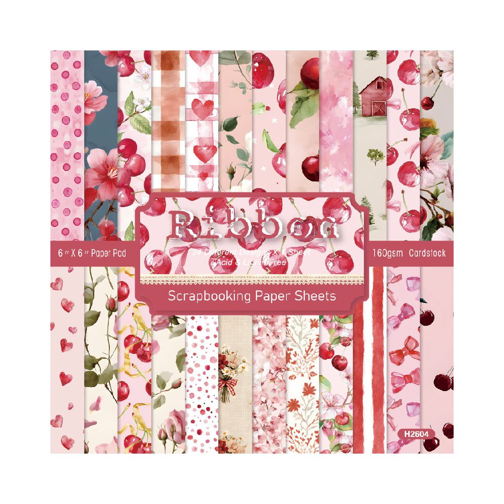 Cherry series Material Paper 15cm x 15cm 24psc image 0