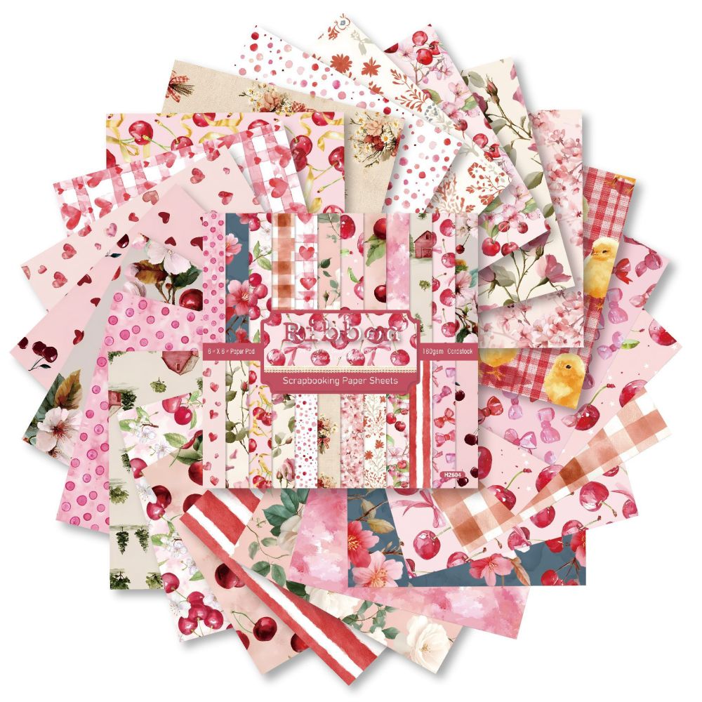 Cherry series Material Paper 15cm x 15cm 24psc image 4