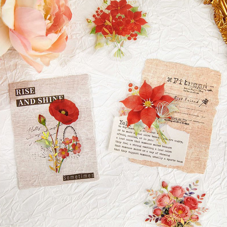 Starlight Floral Series PET Stickers 50 Psc 6 Designs image 3