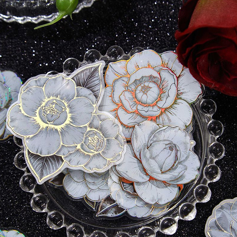 Floral Theme PET Stickers 30 Psc 6 Designs image 1