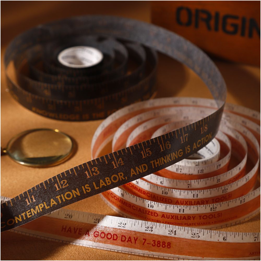 Vintage Ruler Paper Tape 2cm x 2m 6 variants image 2