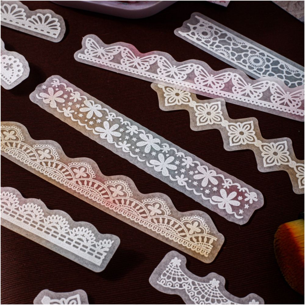 Vintage Lace Dance Series PET Stickers 34 Psc 4 designs image 1