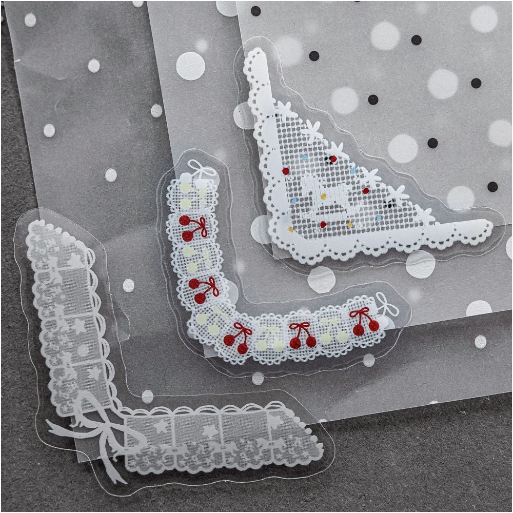 Lace Edge Series PET Sticker Bag 30 Psc 4 variants image 0