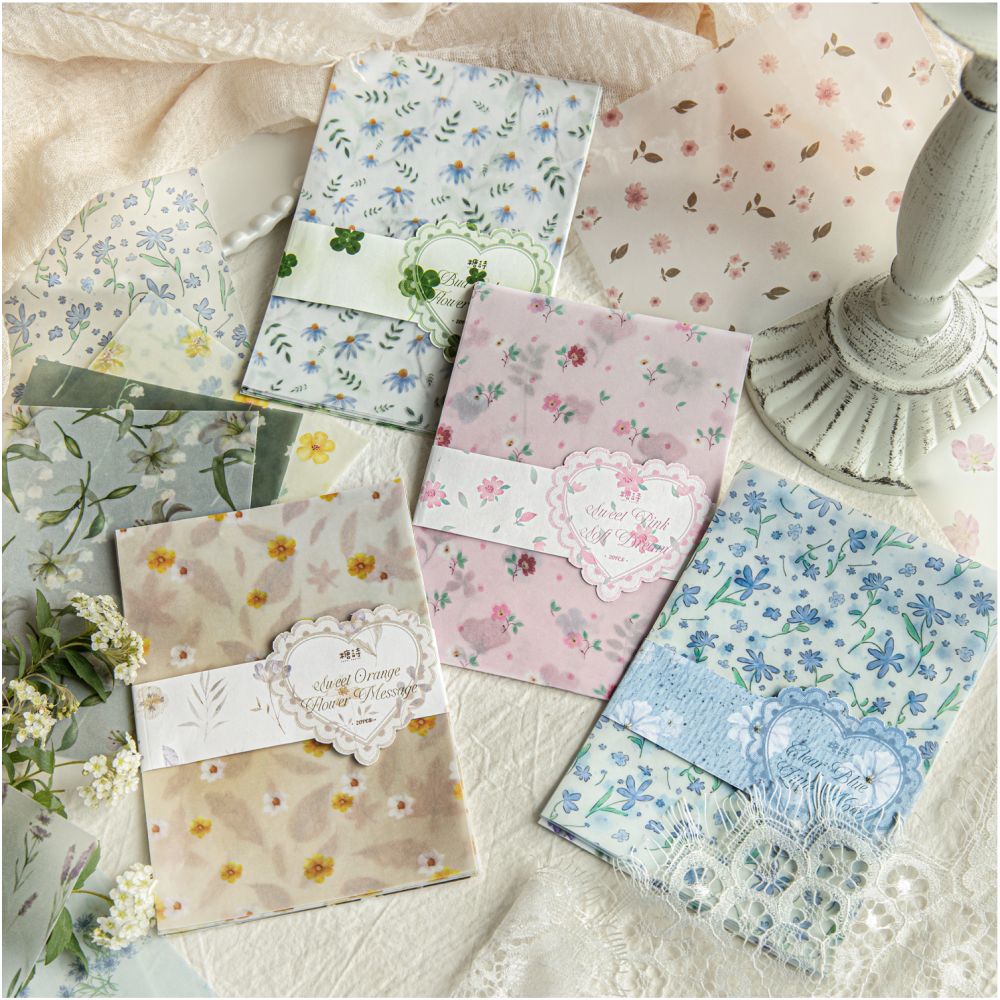 Flower Garden Paper Material 20 Sheets 6 Designs image 0