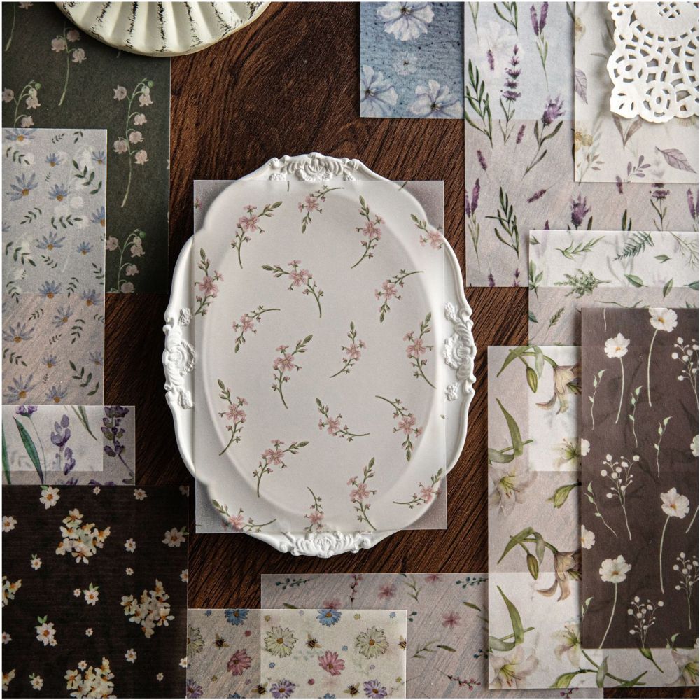 Flower Garden Paper Material 20 Sheets 6 Designs image 3