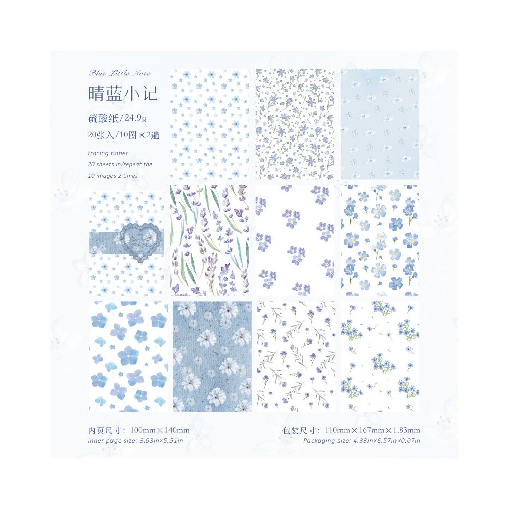 Flower Garden Paper Material 20 Sheets 6 Designs