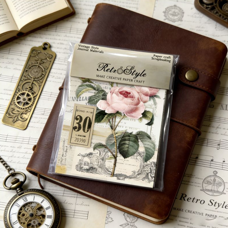 Vintage Flower Theme Background Paper 16 Psc 15cm x 11cm image 0
