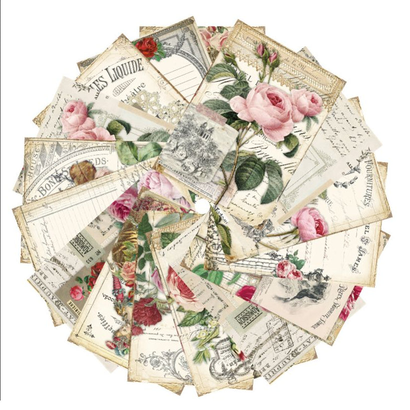 Vintage Flower Theme Background Paper 16 Psc 15cm x 11cm image 4