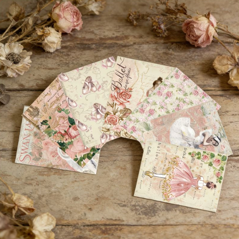 Vintage Ballet Theme Background Paper 16 Psc 15cm x 11cm image 1