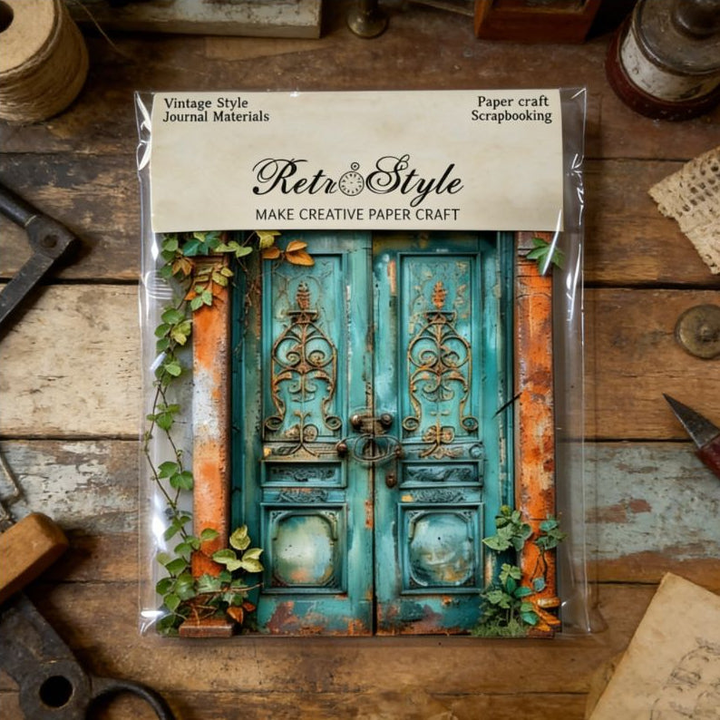 Vintage Doors Background Paper 16 Psc 15cm x 11cm image 0