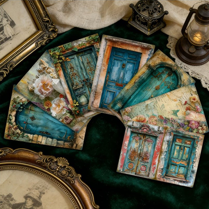 Vintage Doors Background Paper 16 Psc 15cm x 11cm image 2