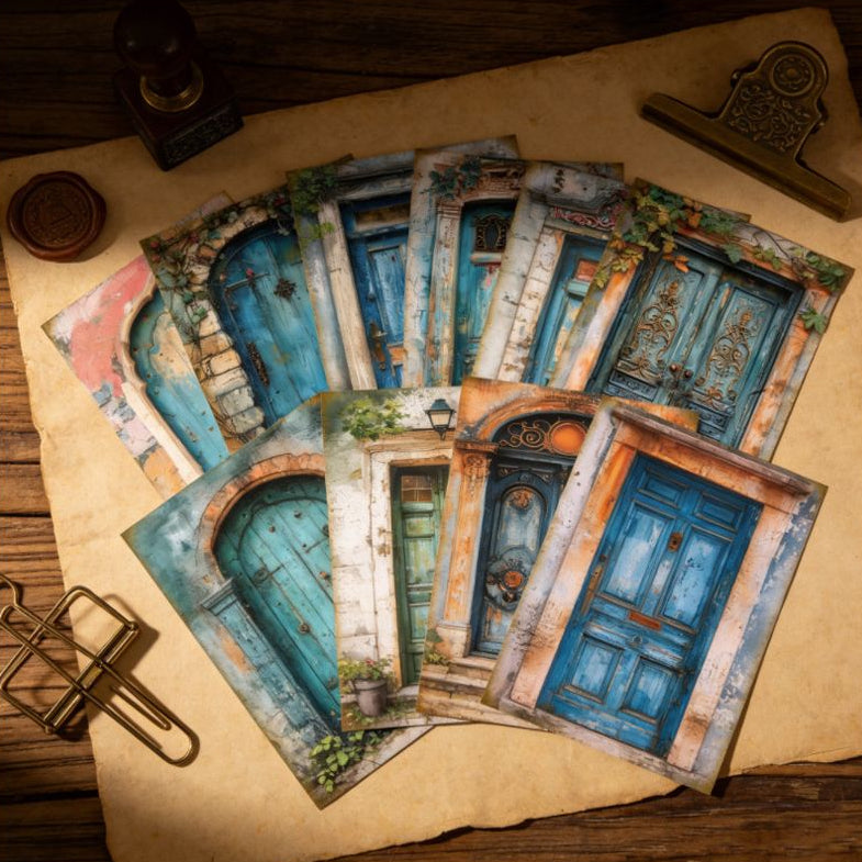 Vintage Doors Background Paper 16 Psc 15cm x 11cm image 3