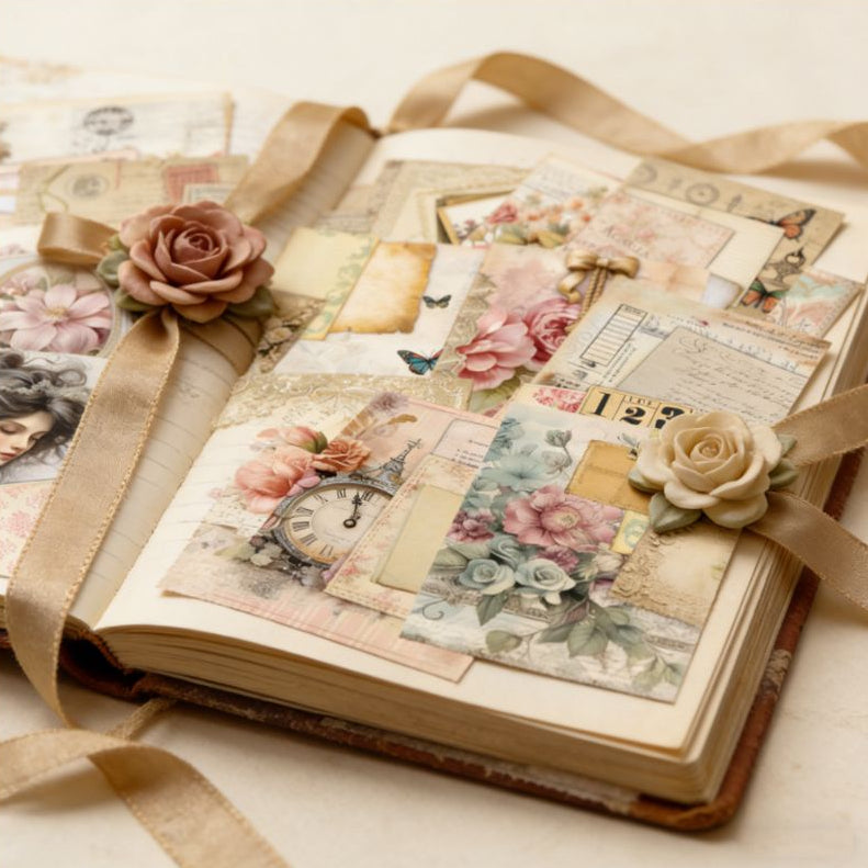 Vintage Background Paper 16 Psc 15cm x 11cm image 1