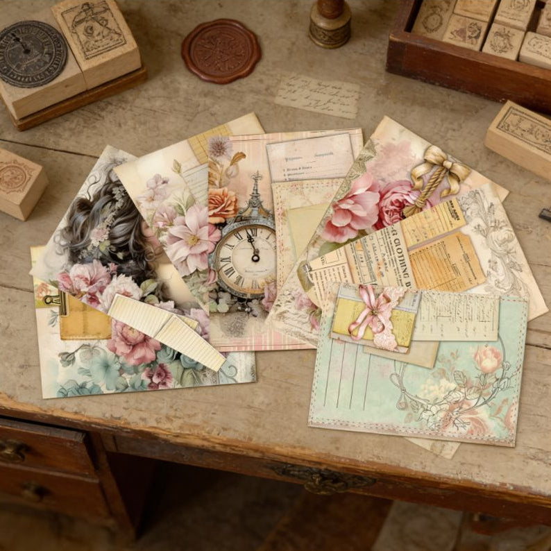 Vintage Background Paper 16 Psc 15cm x 11cm image 3