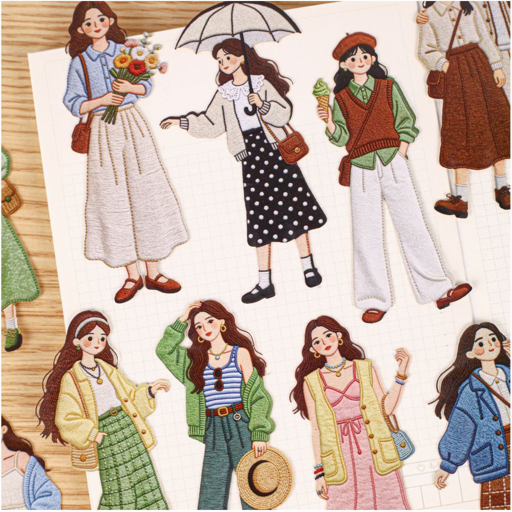 Vintage Character Theme Paper Stickers 16 psc 6 variants image 2