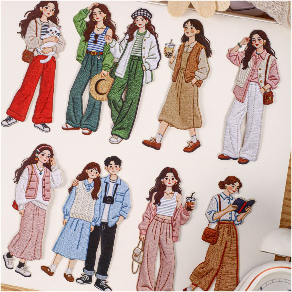 Vintage Character Theme Paper Stickers 16 psc 6 variants image 3