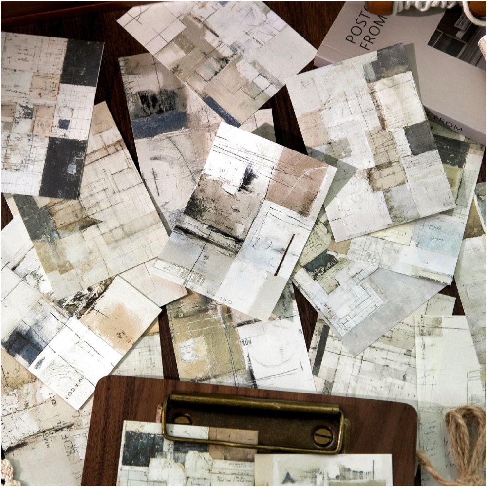 Vintage Artistic Material Paper 40 psc 10cm x 7cm 5 Designs image 2