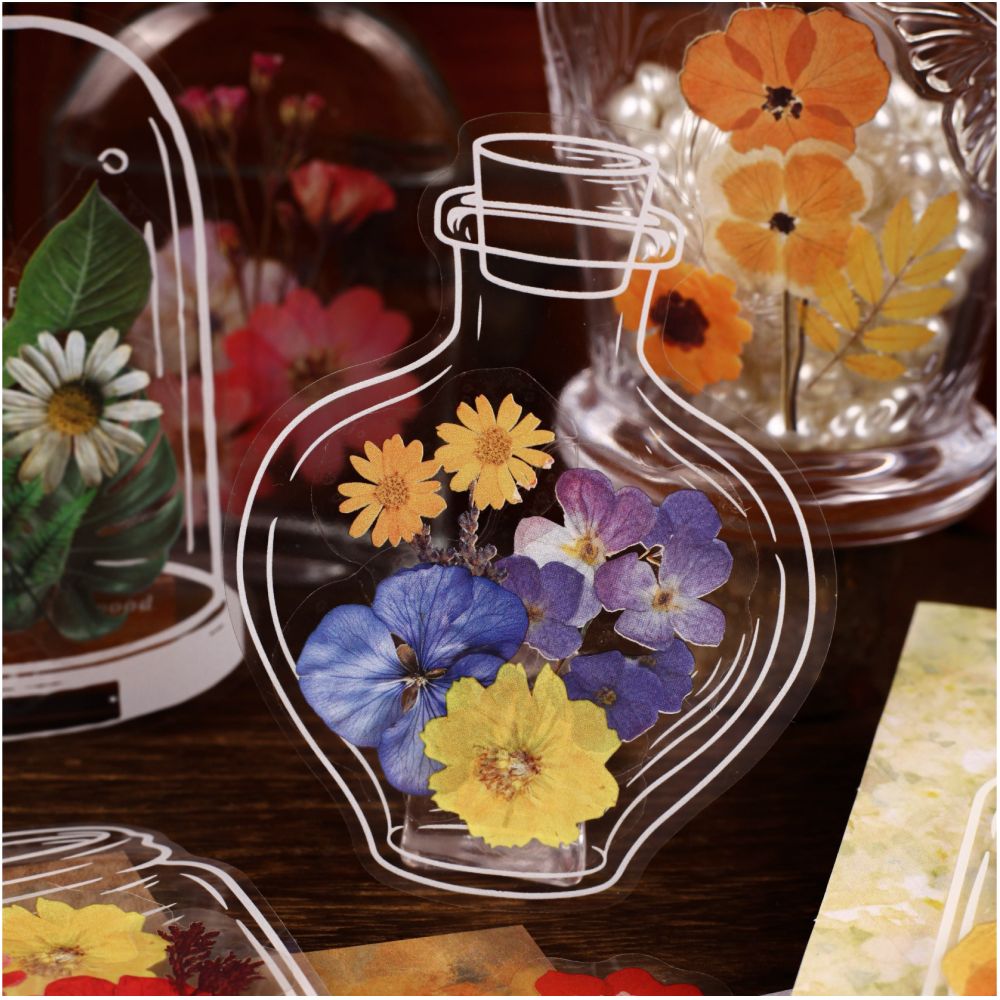 Floral Shadow Series PET Stickers 57 psc 6variants image 2