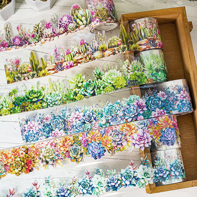 Succulent Plant Series PET Tape 4cm x 2m 6 variants image 0