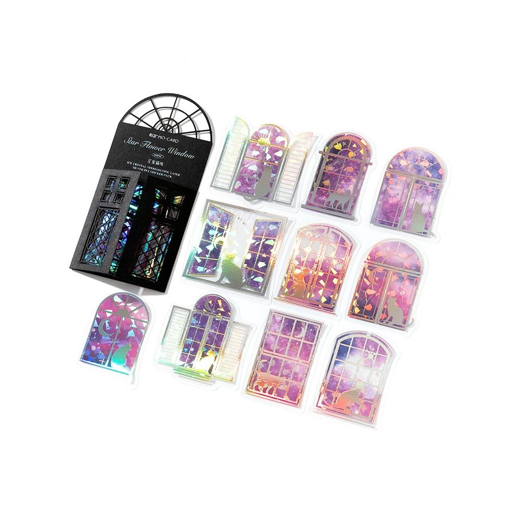 Sky Window Series Laser PET Stickers 20 psc 5 variants