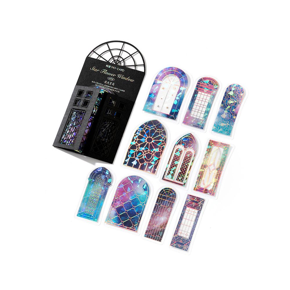Sky Window Series Laser PET Stickers 20 psc 5 variants