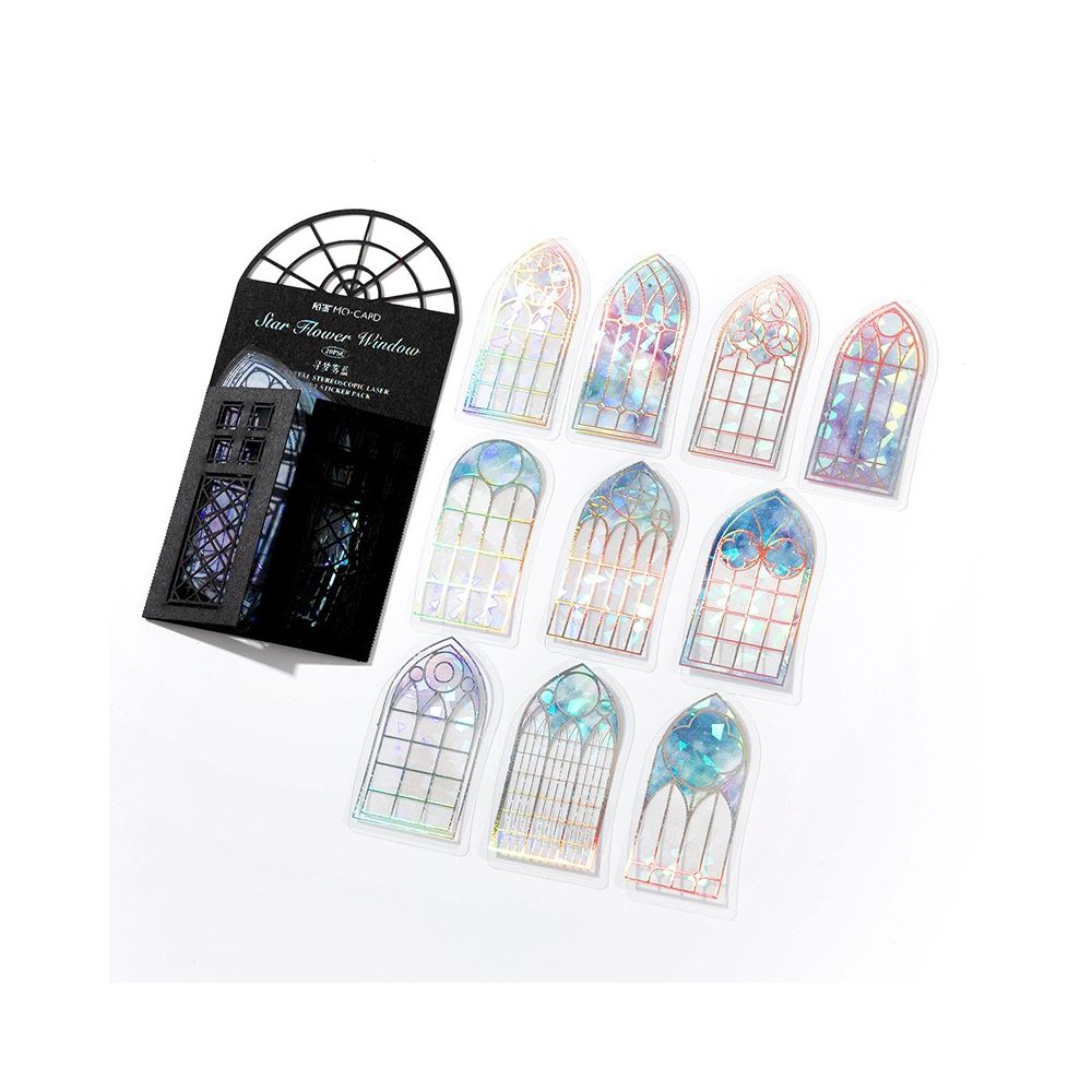 Sky Window Series Laser PET Stickers 20 psc 5 variants