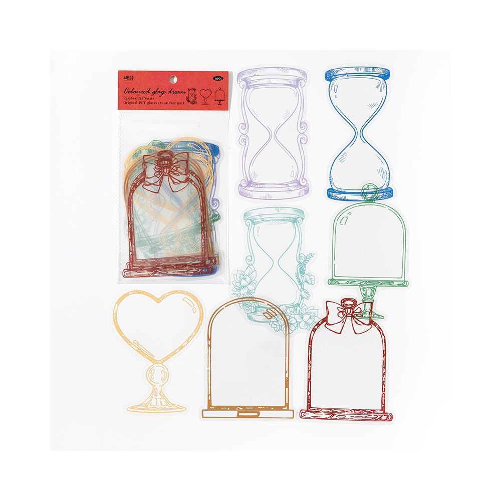 Rainbow Jar Series PET Stickers 14 psc 4 variants