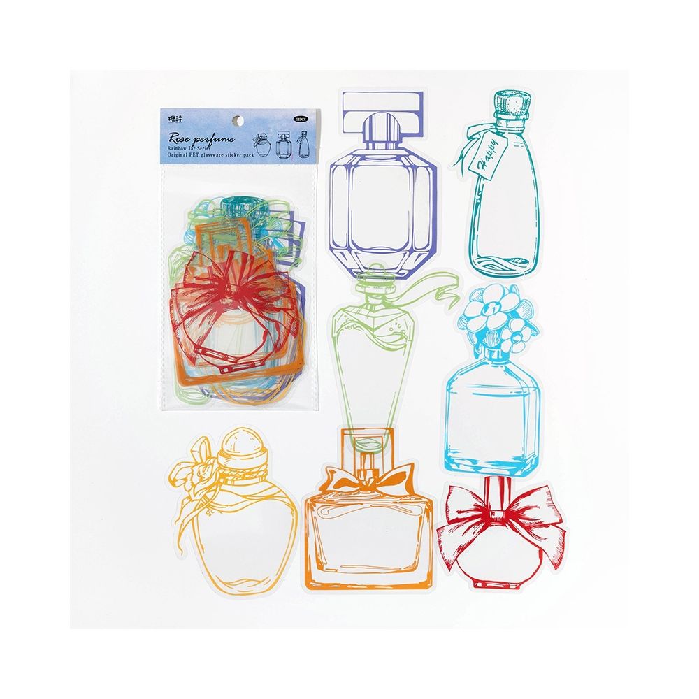 Rainbow Jar Series PET Stickers 14 psc 4 variants