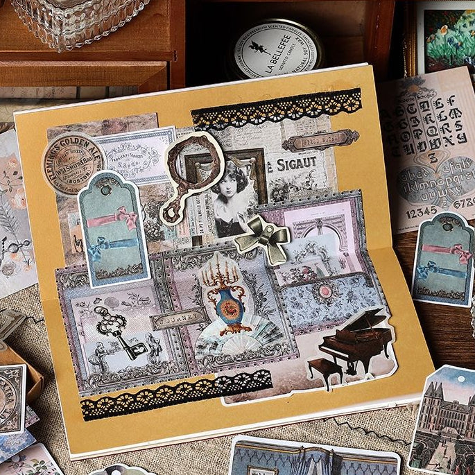 Vintage Slower Times series Paper stickers 200 psc 3 variants image 3