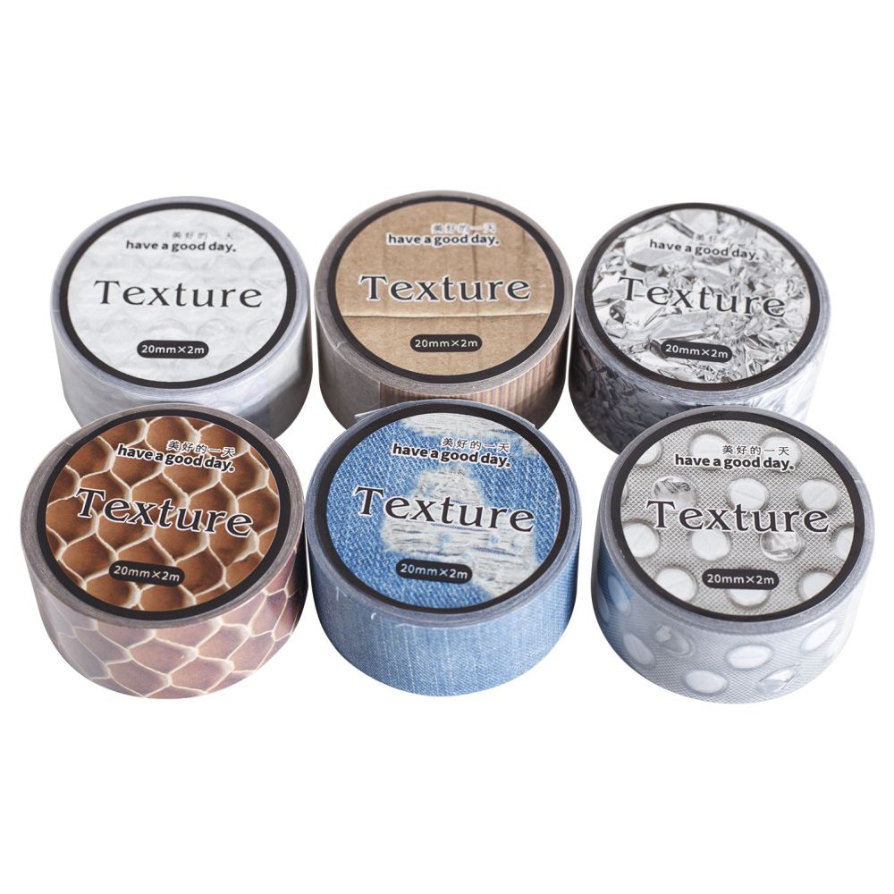 Textured Washi Tape 6 Designs 2cm x 2m image 4