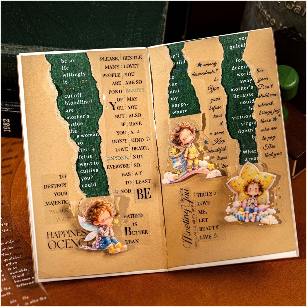 Love and Poetry Series Silver Foil PET Tape 6 Designs 4cm x 2m image 3