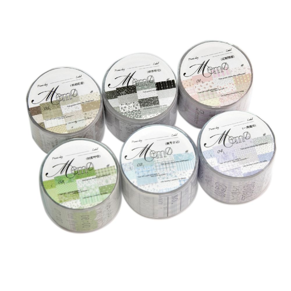 Memo series washi tape 6 designs 3cm x 2m image 4