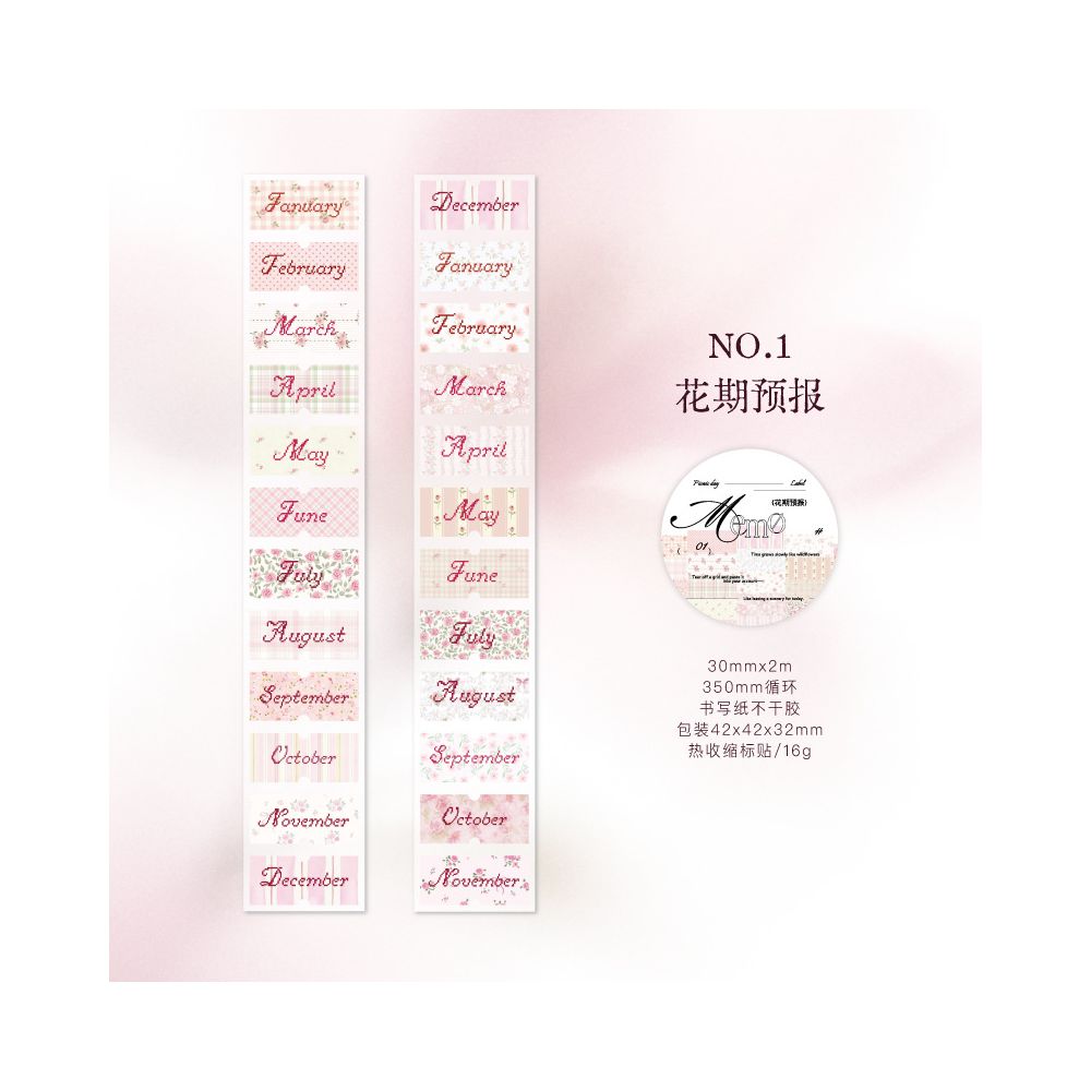 Memo series washi tape 6 designs 3cm x 2m
