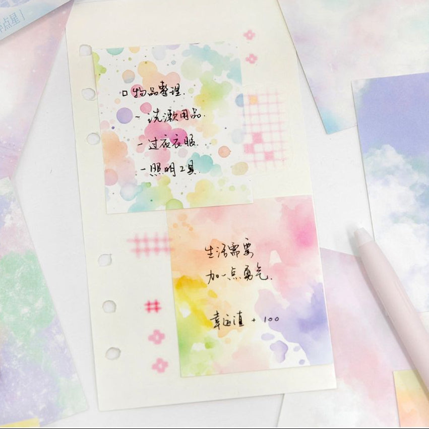 Romantic Watercolor Series Material Paper 100 Sheets 5 Designs image 2