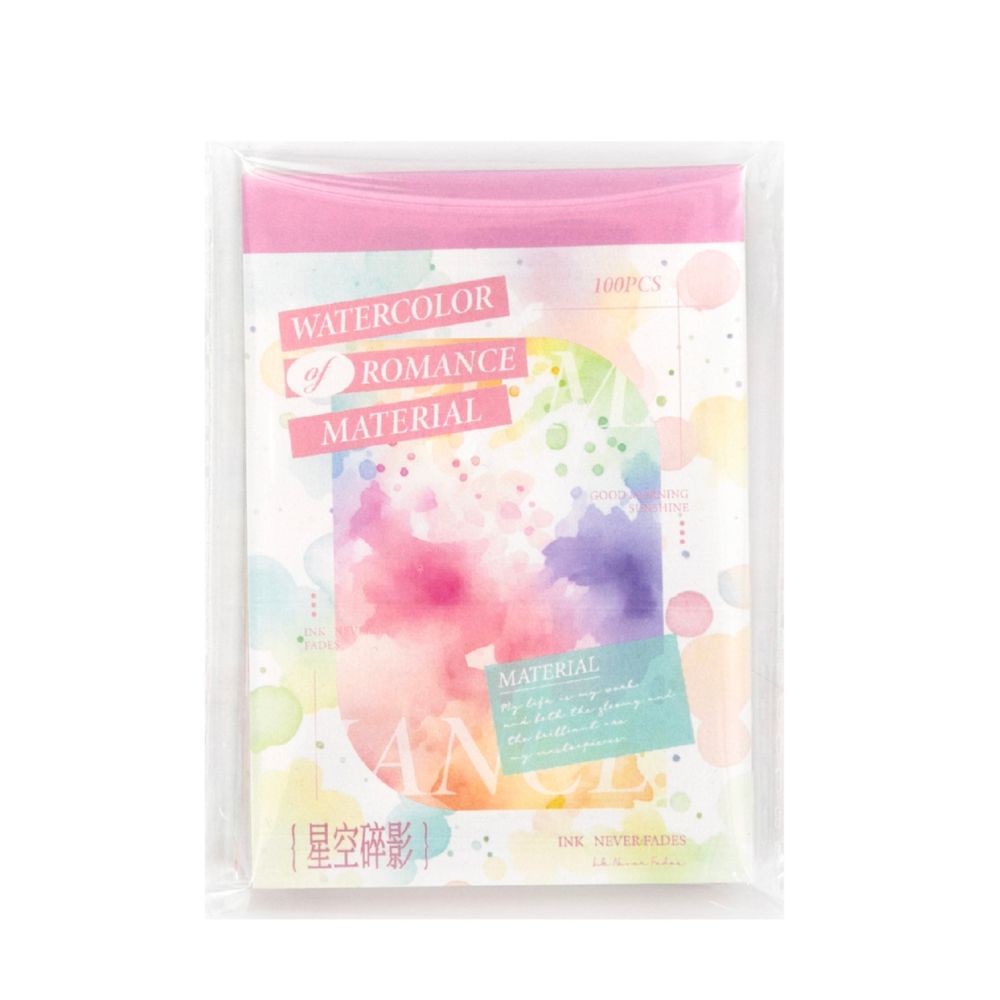 Romantic Watercolor Series Material Paper 100 Sheets 5 Designs image 4