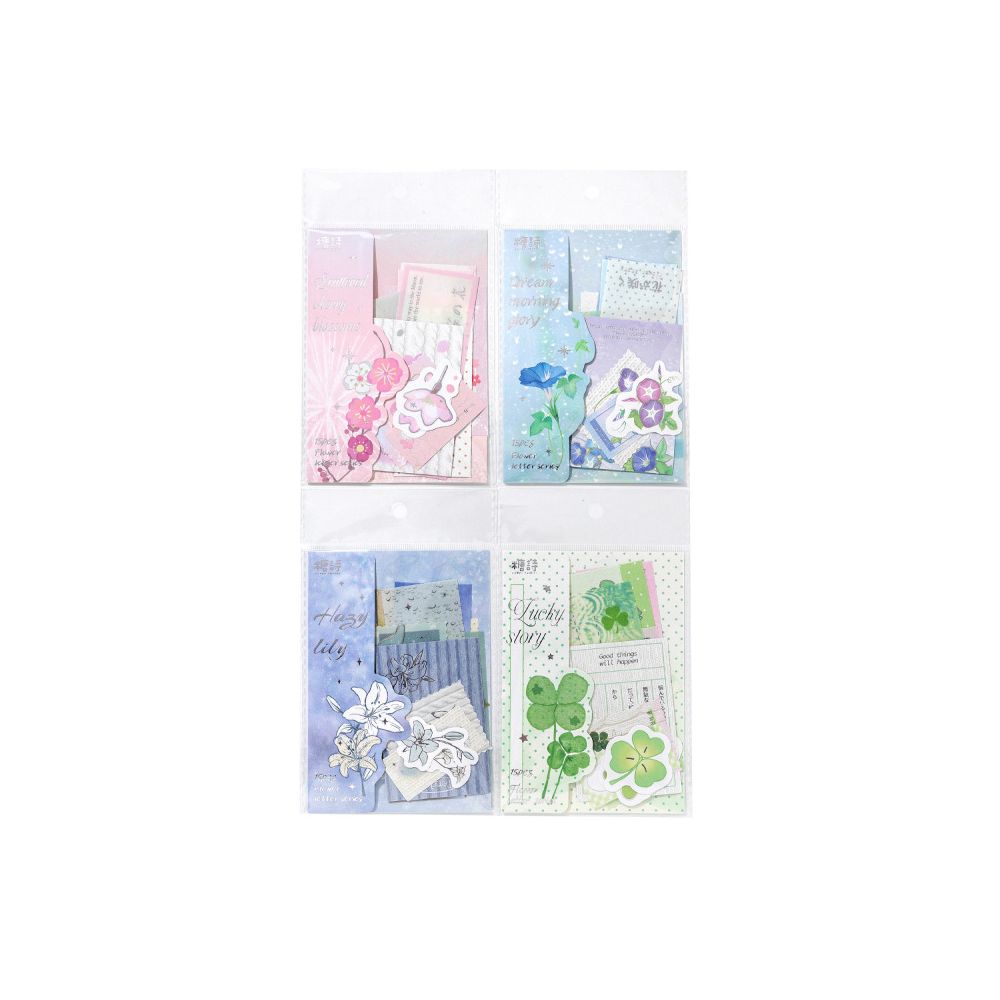 Floral Letter Series Silver Foil Paper 10 Sheets 4 Designs image 4