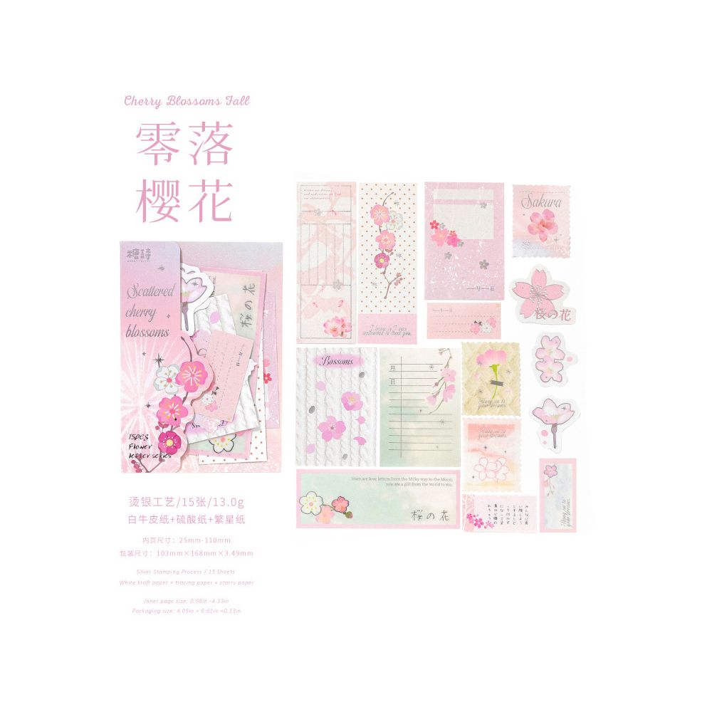 Floral Letter Series Silver Foil Paper 10 Sheets 4 Designs