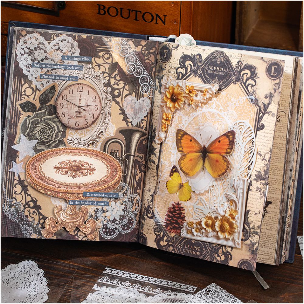 Lace Whispers Series PET Stickers 30 Sheets 4 Designs image 0